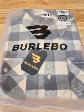 NWT Burlebo Flannel Shirt Men's Size XL Black and White Flannel Shirt (1281)